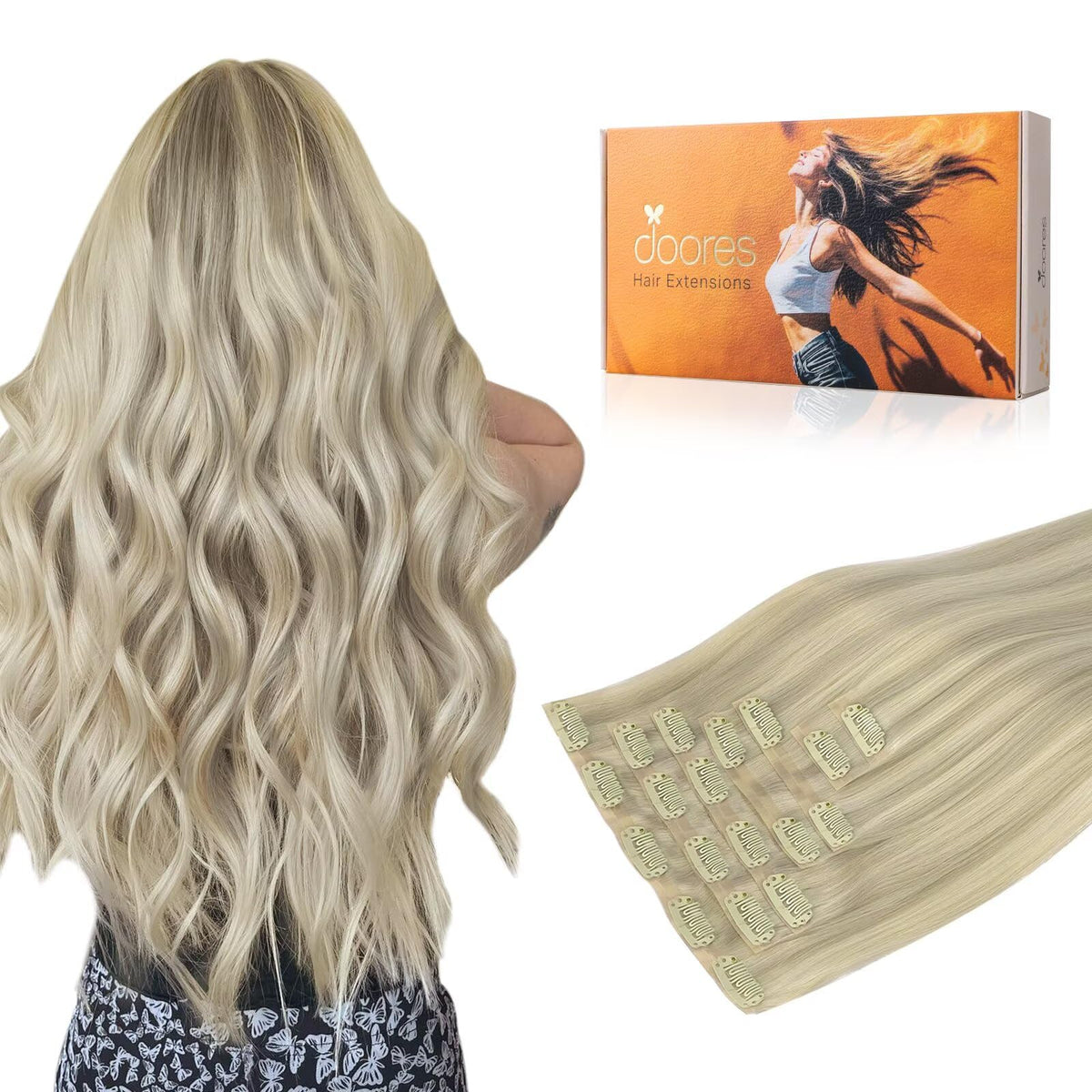 Extensions de cheveux clip-in DOORES 20 pouces vue avant