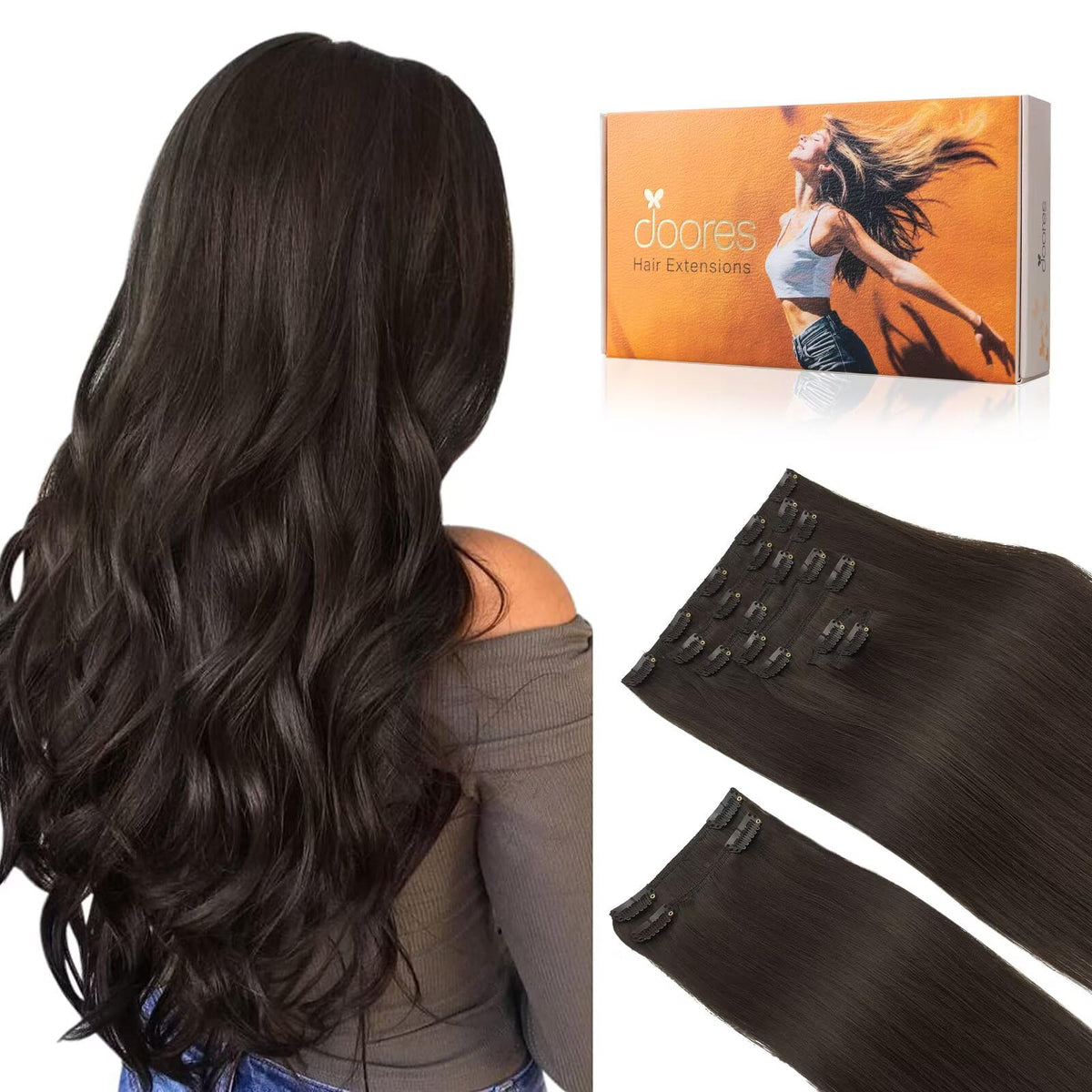 Extensions de cheveux clip-in DOORES 240g vue avant