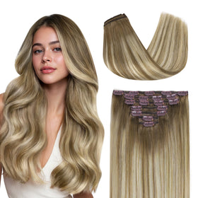 Extensions de cheveux clip-in GOO GOO 18 pouces, couleur Caramel Latte Mocha