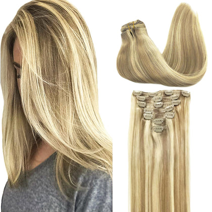 Extensions de cheveux clip-in GOO GOO 20 pouces blond clair vue avant