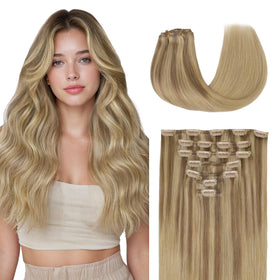 Extensions de cheveux clip-in GOO GOO 20 pouces couleur #12A/18H