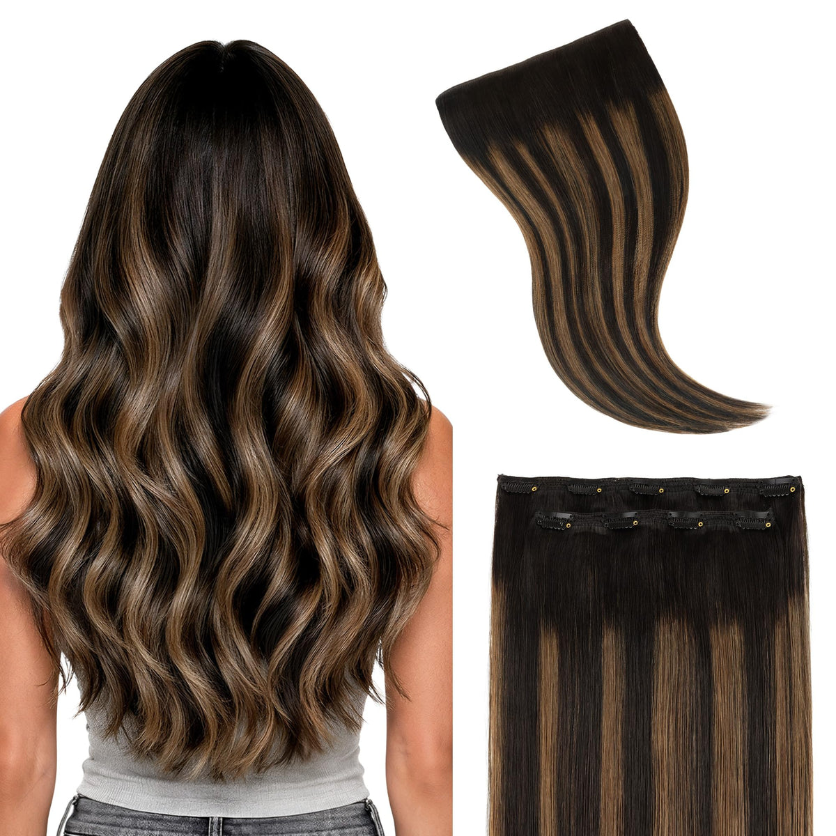 Extensions de cheveux clip-in GOO GOO 20 pouces couleur balayage