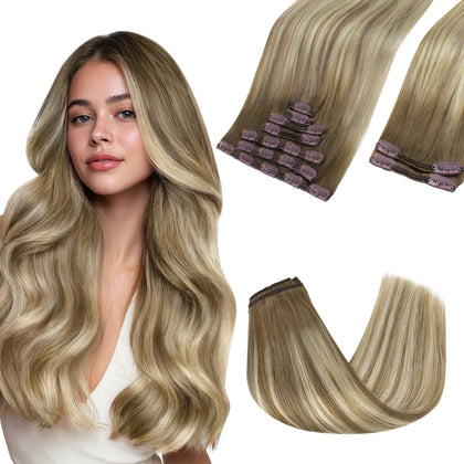 Extensions de cheveux clip-in GOO GOO 22 pouces couleur Caramel Latte