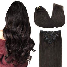 Extensions de cheveux clip-in GOO GOO 22 pouces couleur marron foncé vue avant