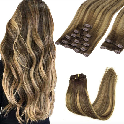 Extensions de Cheveux Clip-in GOO GOO 24 pouces couleur #4/27/4
