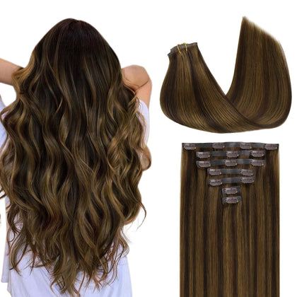 Extensions de Cheveux Clip-in GOO GOO 24 pouces, couleur Brown Sugar Swirl