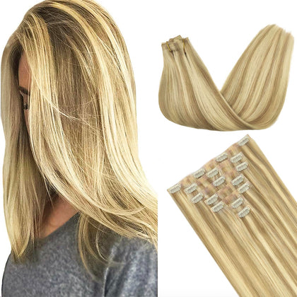 Extensions de cheveux clip-in GOO GOO en blond clair 24 pouces