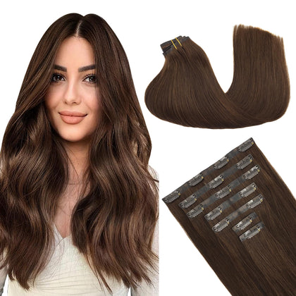 Extensions de cheveux clip-in GOO GOO marron chocolat vue avant