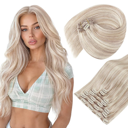 Extensions de cheveux clip-in Sunny Hair 18 pouces couleur blonde