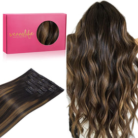 Extensions de cheveux clip-in Wennalife 16 pouces balayage naturel