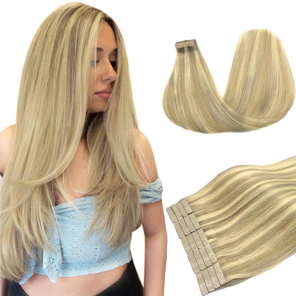 Extensions de cheveux DOORES 100g avec ruban transparent, vue de face