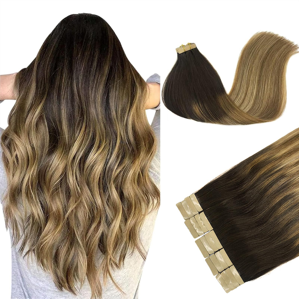 Extensions de cheveux DOORES 100g, modèle avec ruban transparent