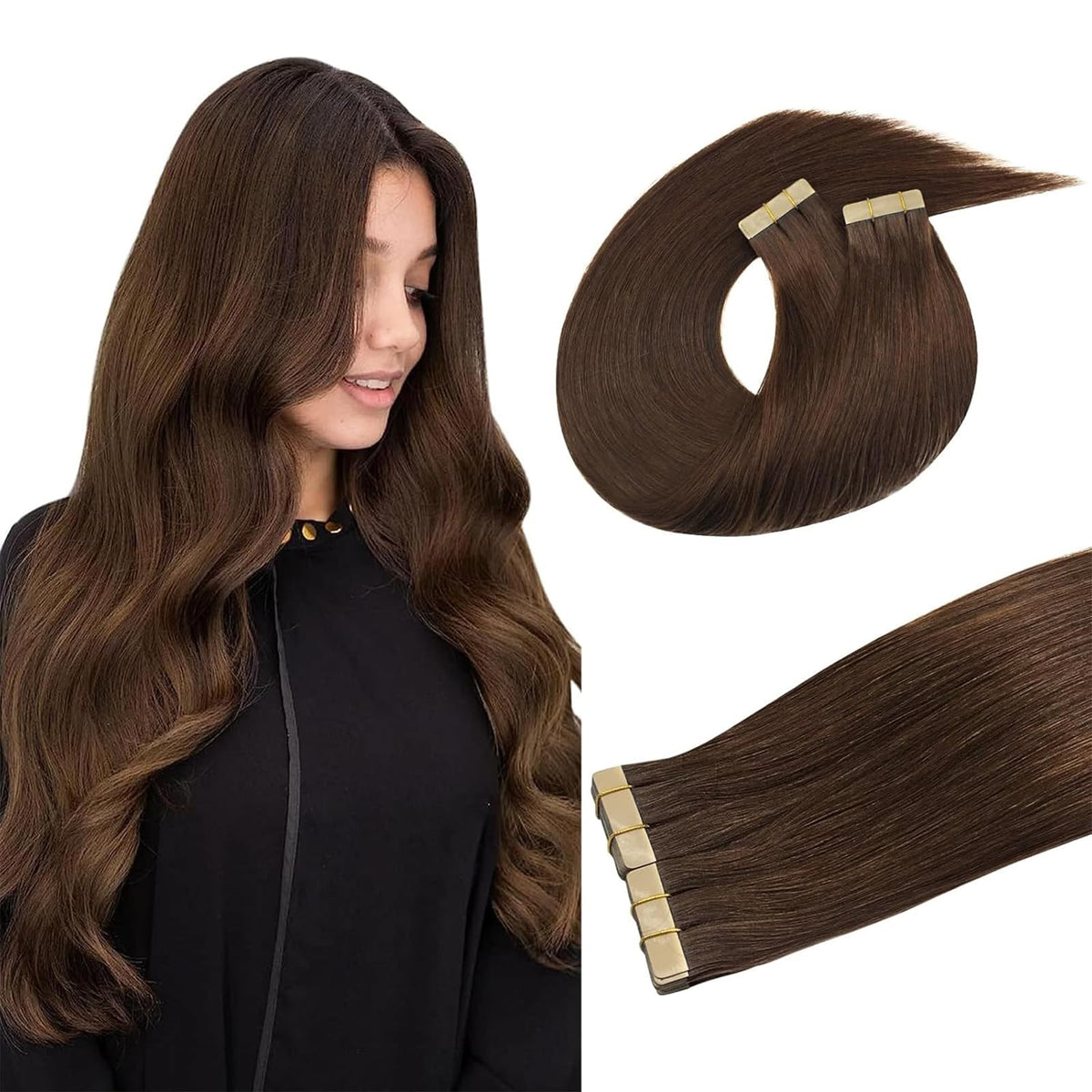 Extensions de cheveux DOORES 150g, 40 pièces, couleur naturelle