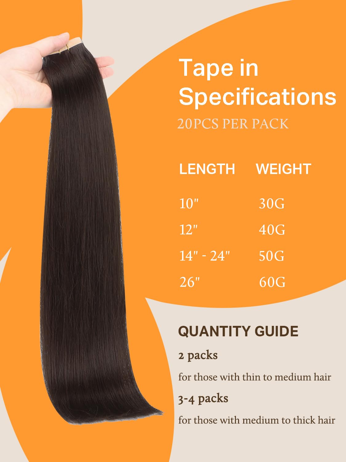 Extensions de cheveux DOORES affichant différentes longueurs