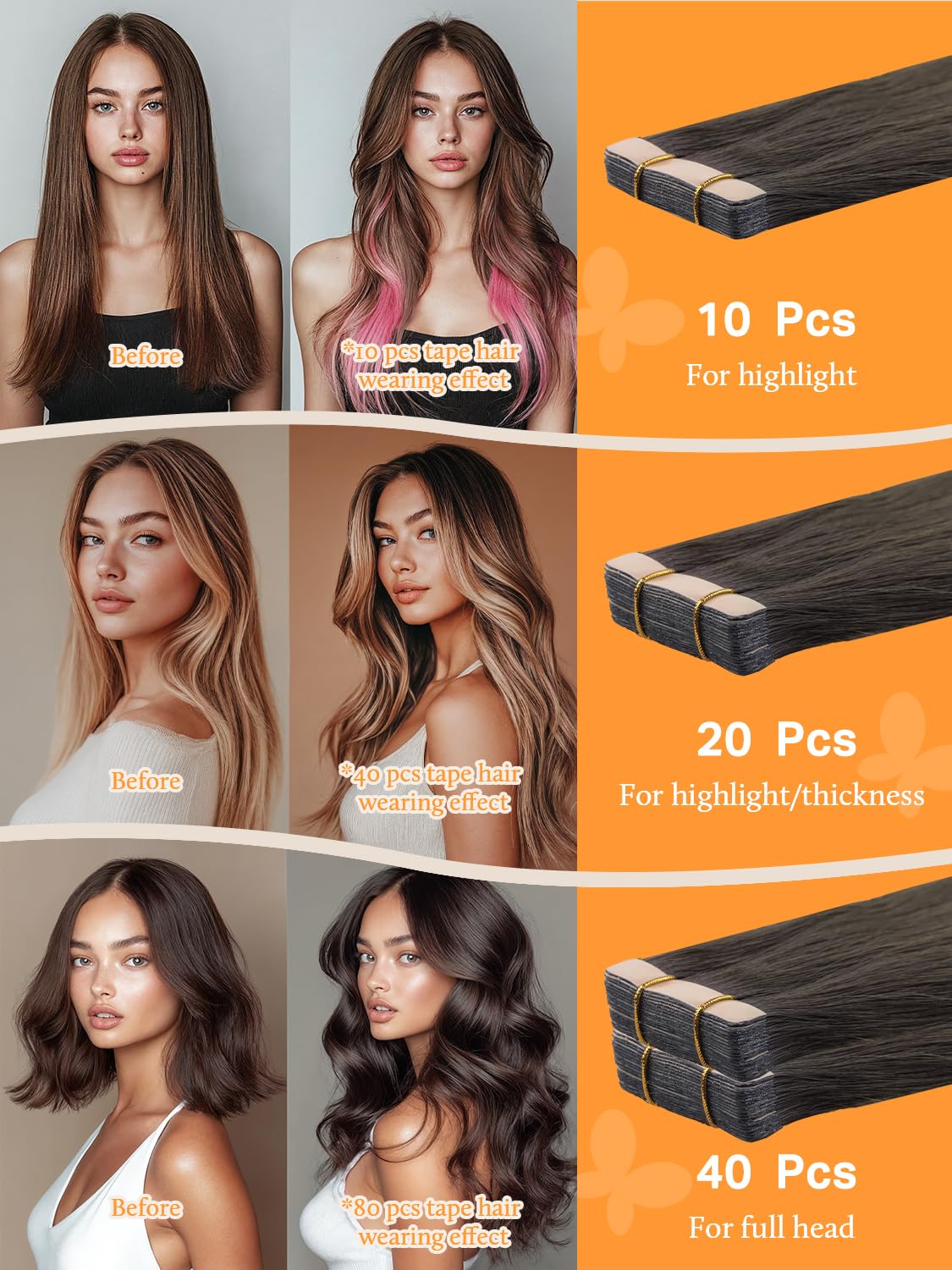 Extensions de cheveux DOORES avec instructions d'utilisation