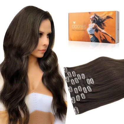 Extensions de Cheveux DOORES Clip-in en Cheveux Humains, vue avant