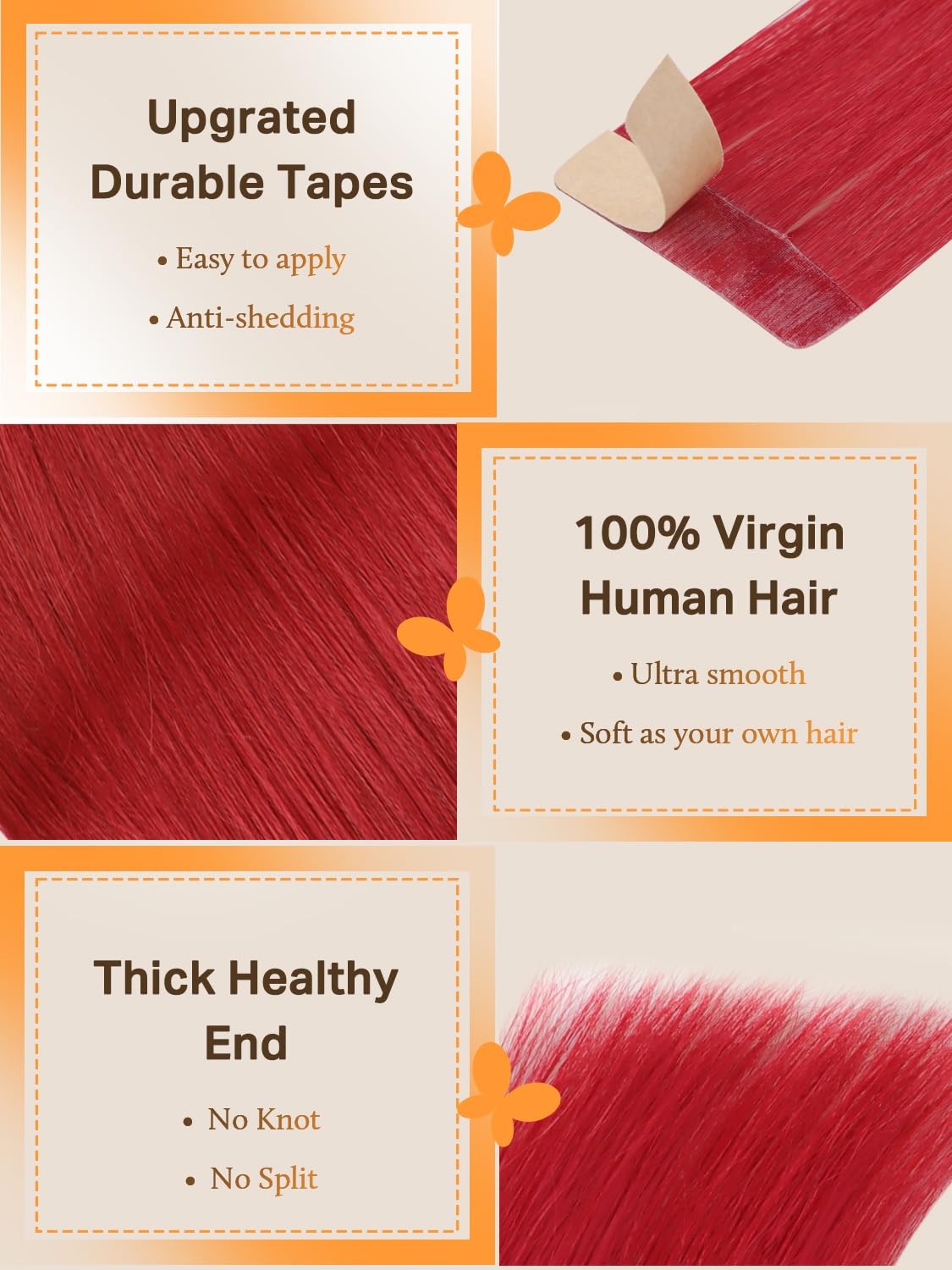 Extensions de cheveux DOORES en balayage, présentation en paquet