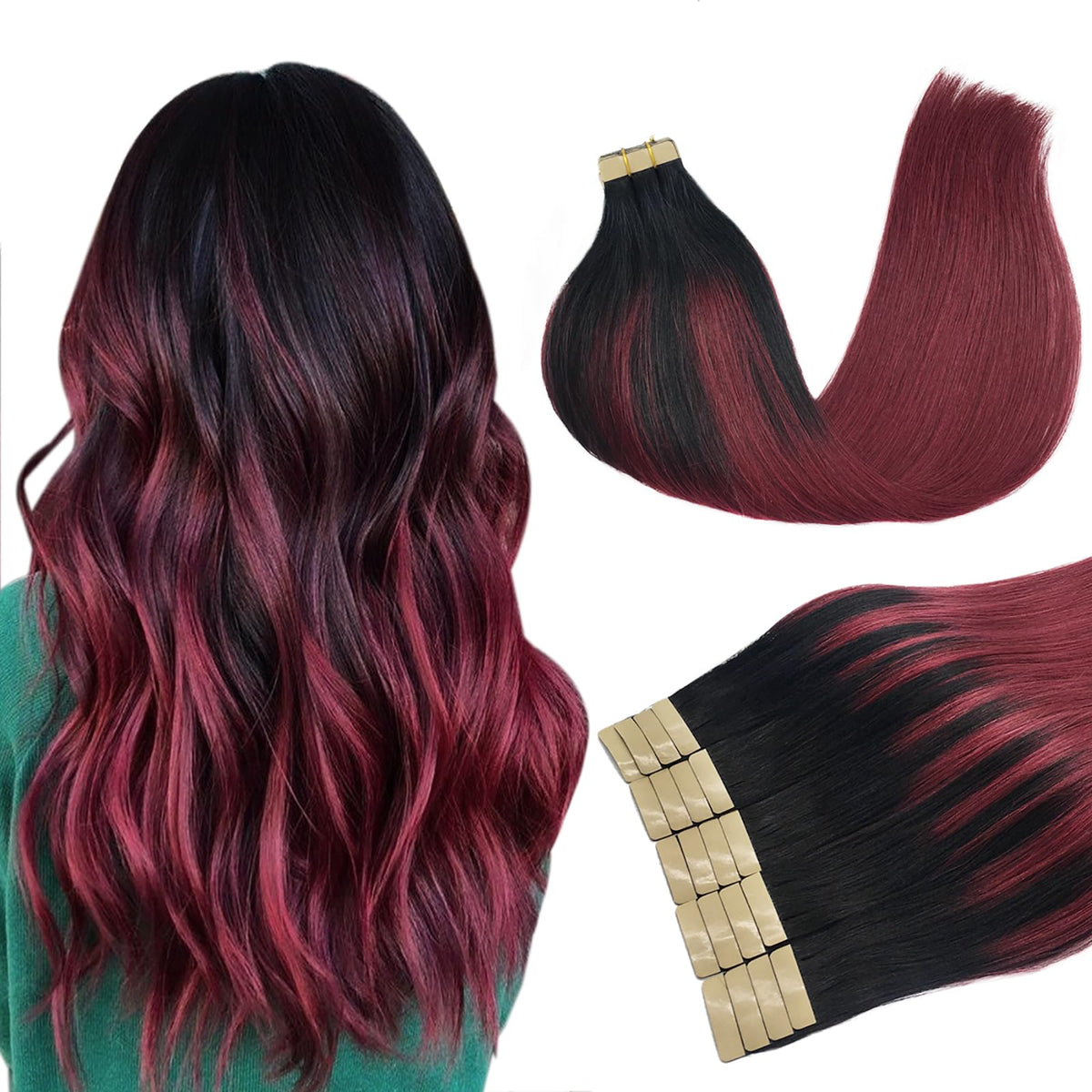 Extensions de cheveux DOORES en cheveux humains, paquet de 20 pièces