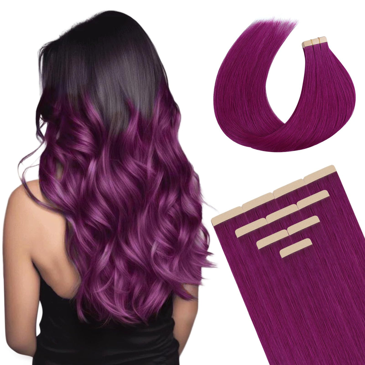 Extensions de cheveux DOORES en cheveux humains, vue de face