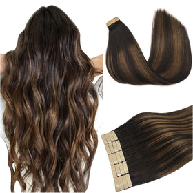 Extensions de cheveux DOORES en cheveux naturels, 105g, couleur châtain