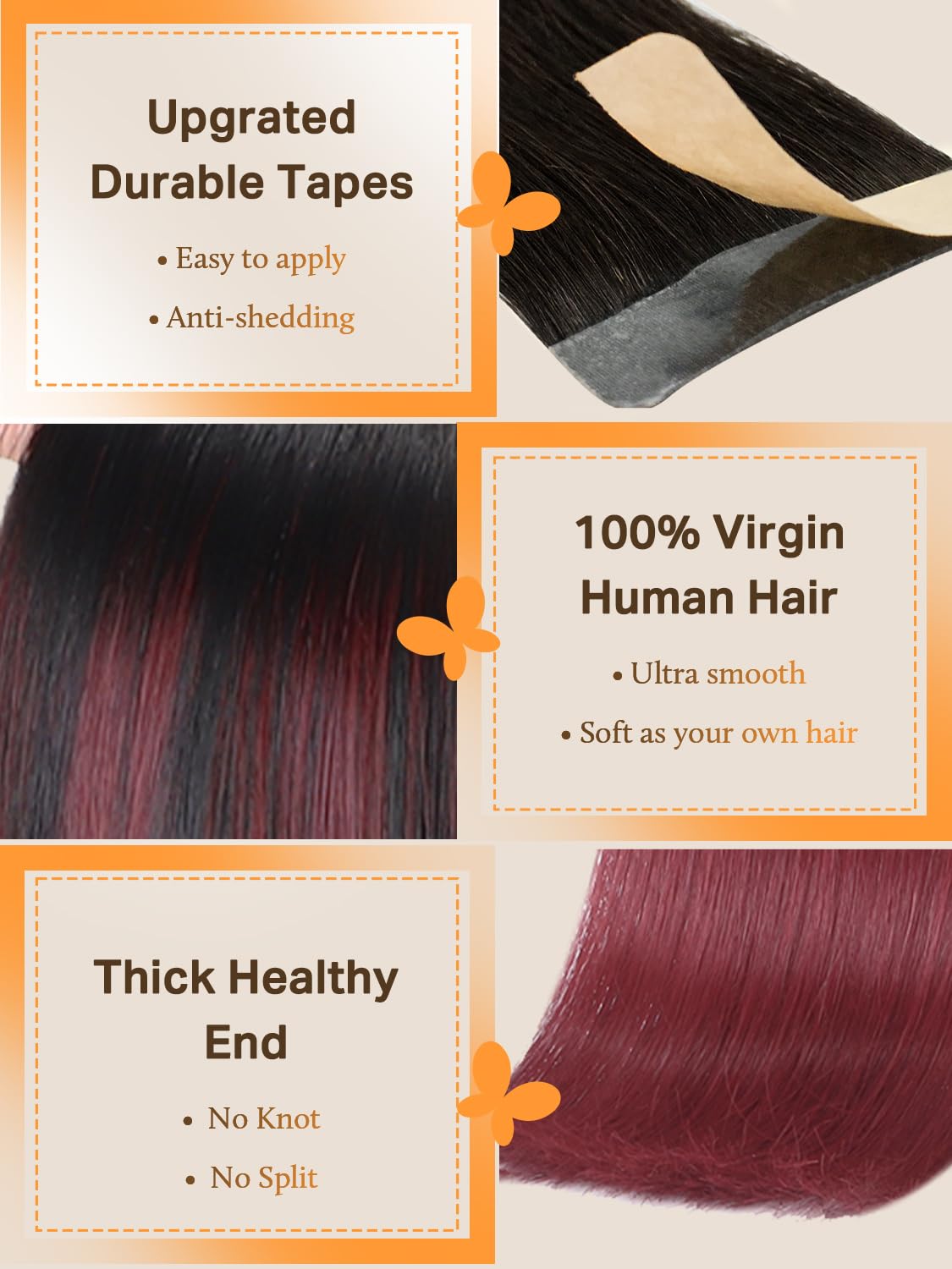 Extensions de cheveux DOORES en couleur balayage, présentation