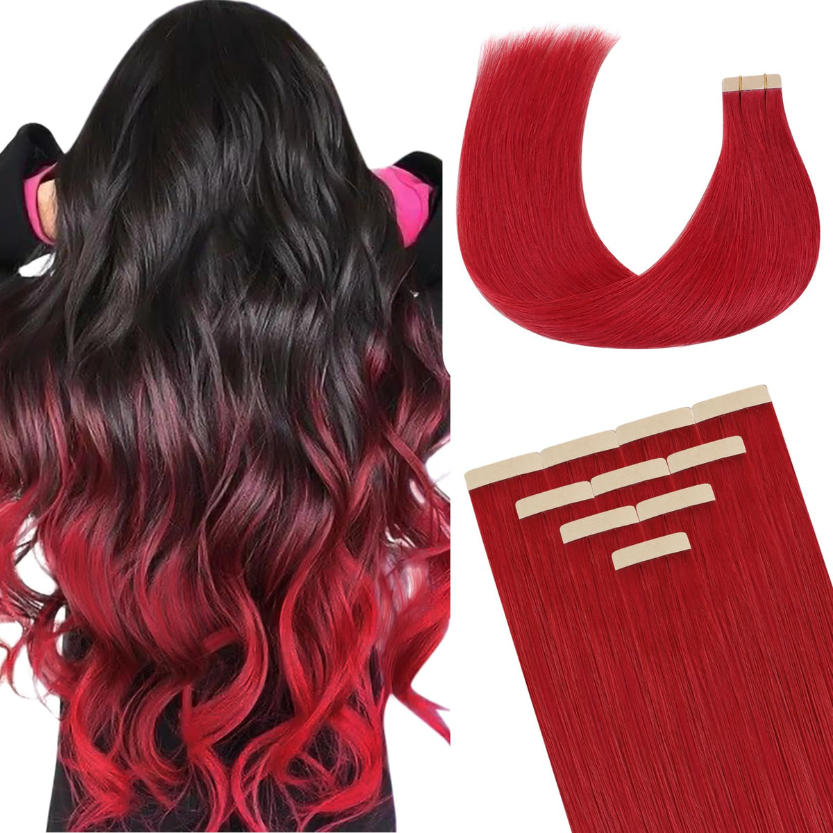 Extensions de cheveux DOORES en couleur naturelle, vue de face