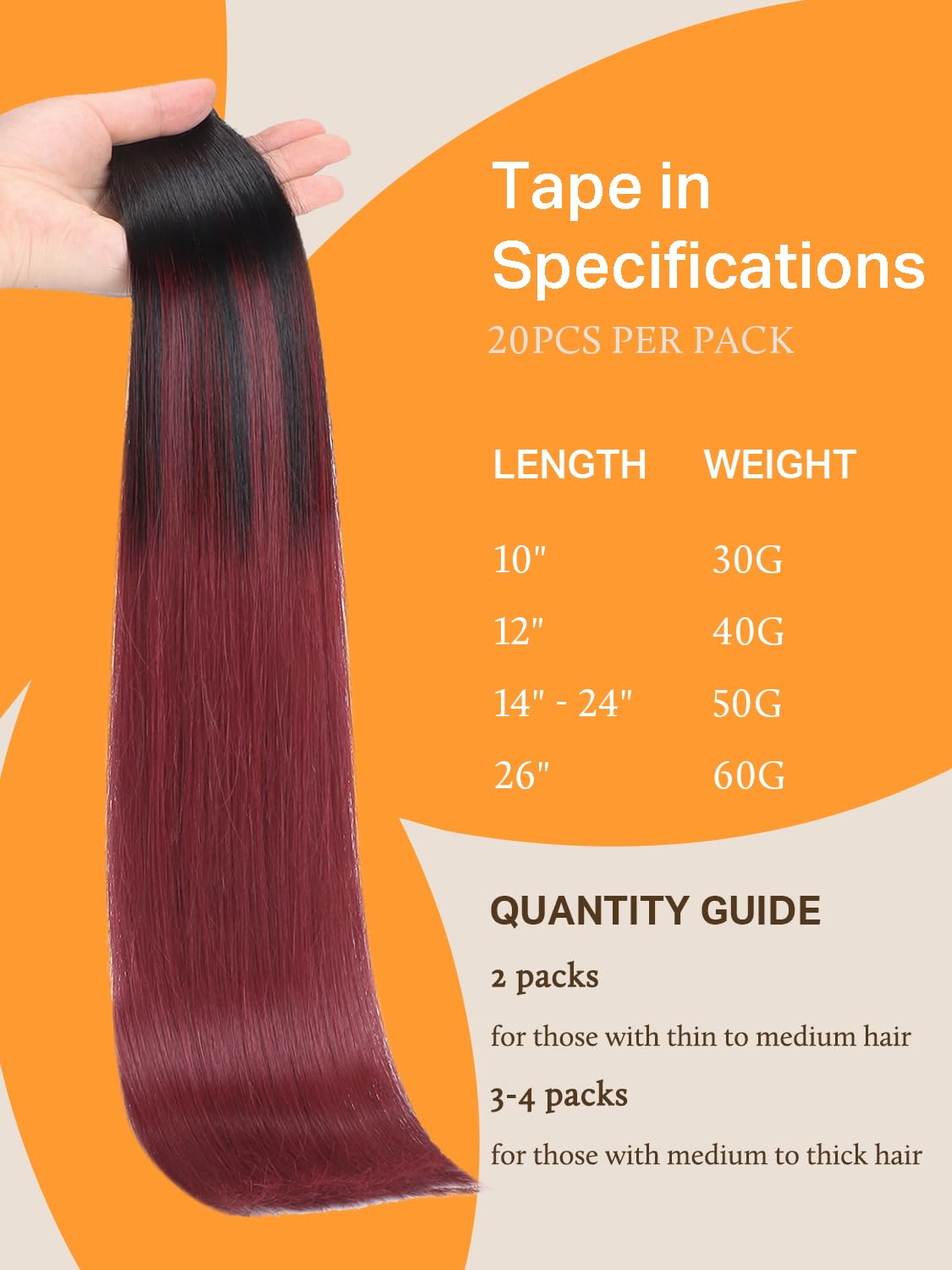 Extensions de cheveux DOORES en couleur ombré, vue de côté