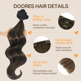 Extensions de cheveux DOORES en couleur ombrée, vue latérale
