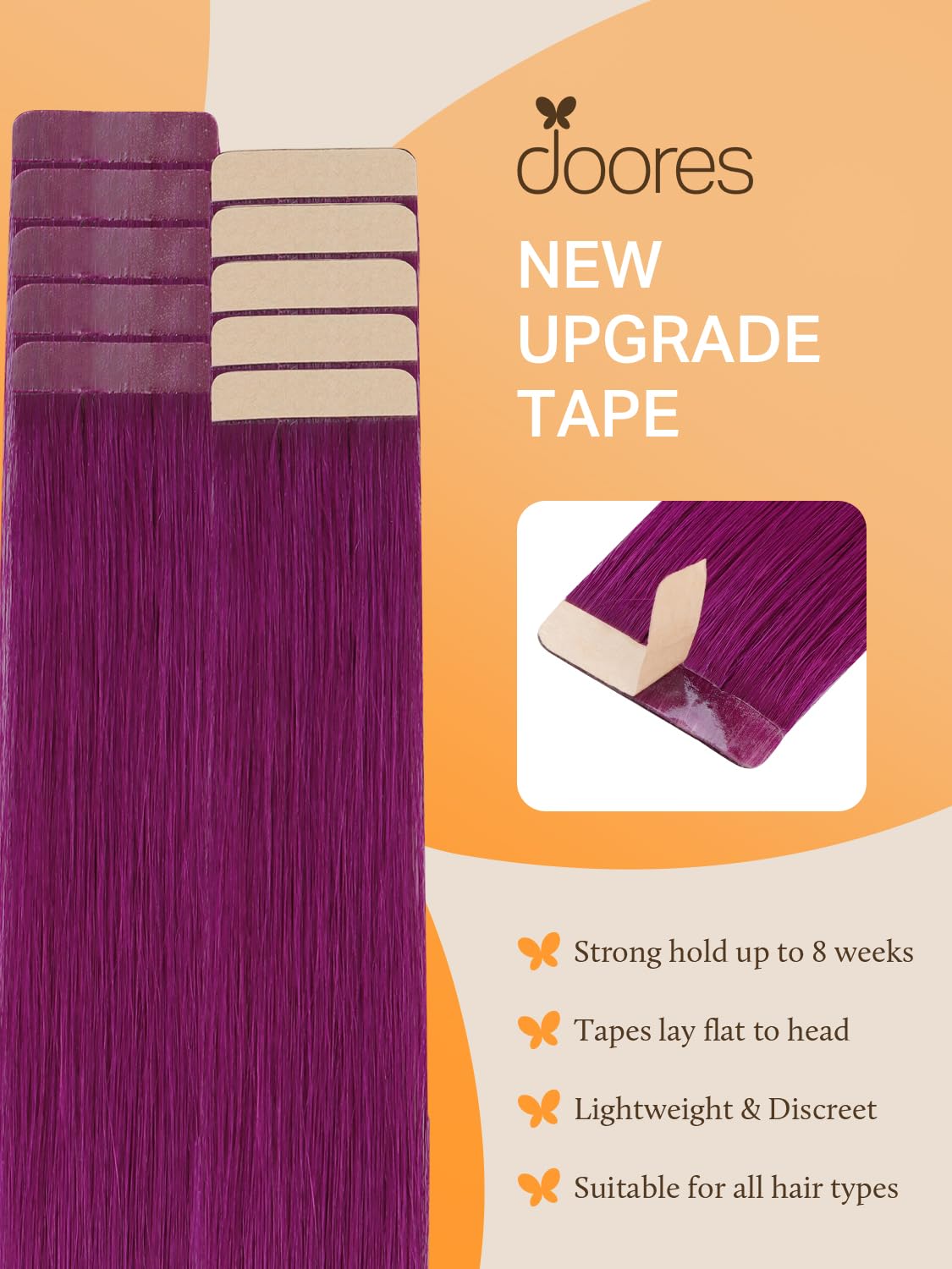 Extensions de cheveux DOORES en longueur de 20 pouces, application