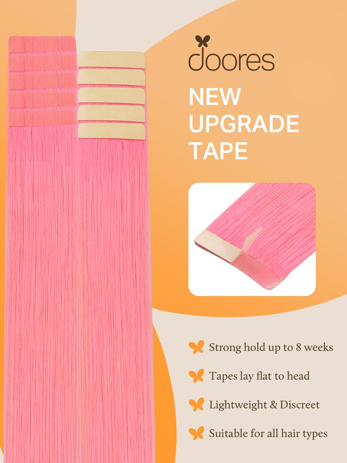 Extensions de cheveux DOORES en ombre, vue de côté