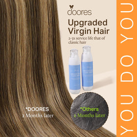 Extensions de cheveux DOORES installées sur cheveux longs