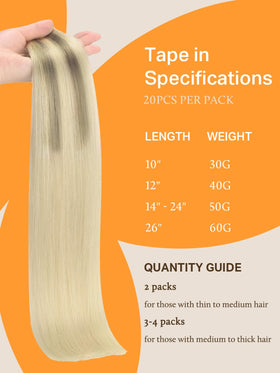 Extensions de cheveux DOORES, longueur de 20 pouces, vue de près
