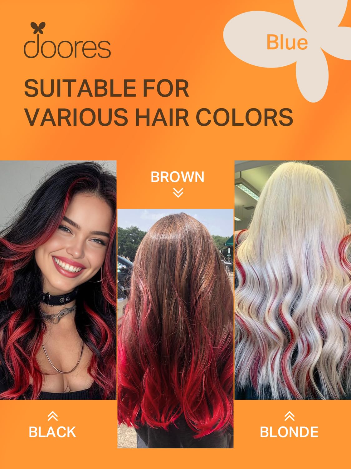 Extensions de cheveux DOORES, mise en scène sur mannequin