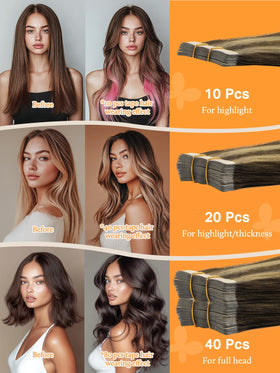 Extensions de cheveux DOORES mises en place sur un support