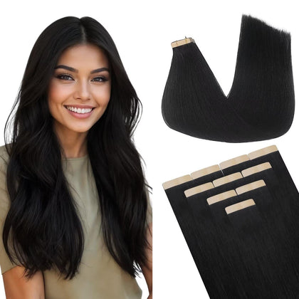 Extensions de cheveux DOORES naturelles en couleur unie, vue de face