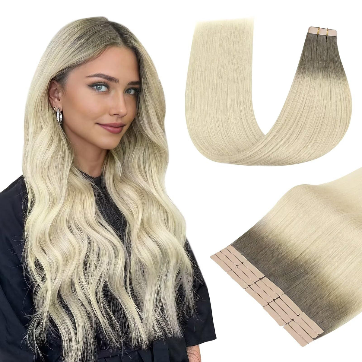 Extensions de cheveux DOORES, paquet de 20 pièces, couleur naturelle