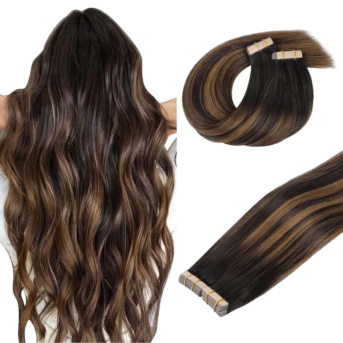 Extensions de cheveux DOORES Tape In 20pcs 18" en couleur naturelle