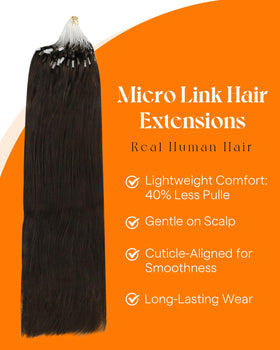 Extensions de cheveux en brun foncé avec texture douce