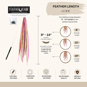 Extensions de cheveux en plumes Feather Headz avec accessoires inclus