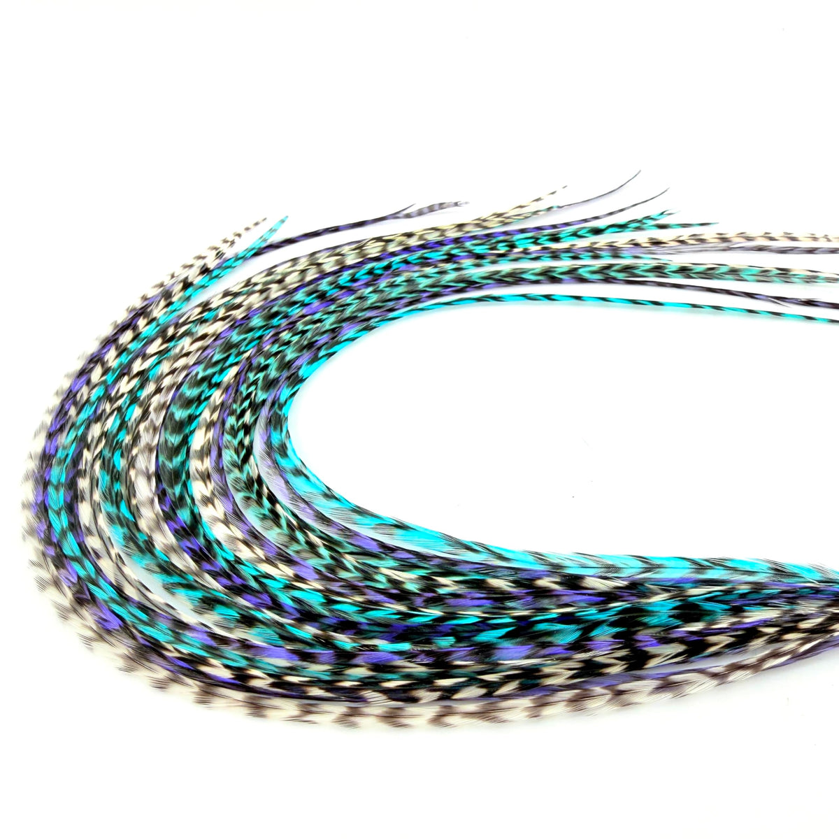 Extensions de cheveux en plumes Grizzly 21 couleurs vue de face