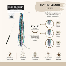 Extensions de cheveux en plumes Grizzly installées sur des cheveux