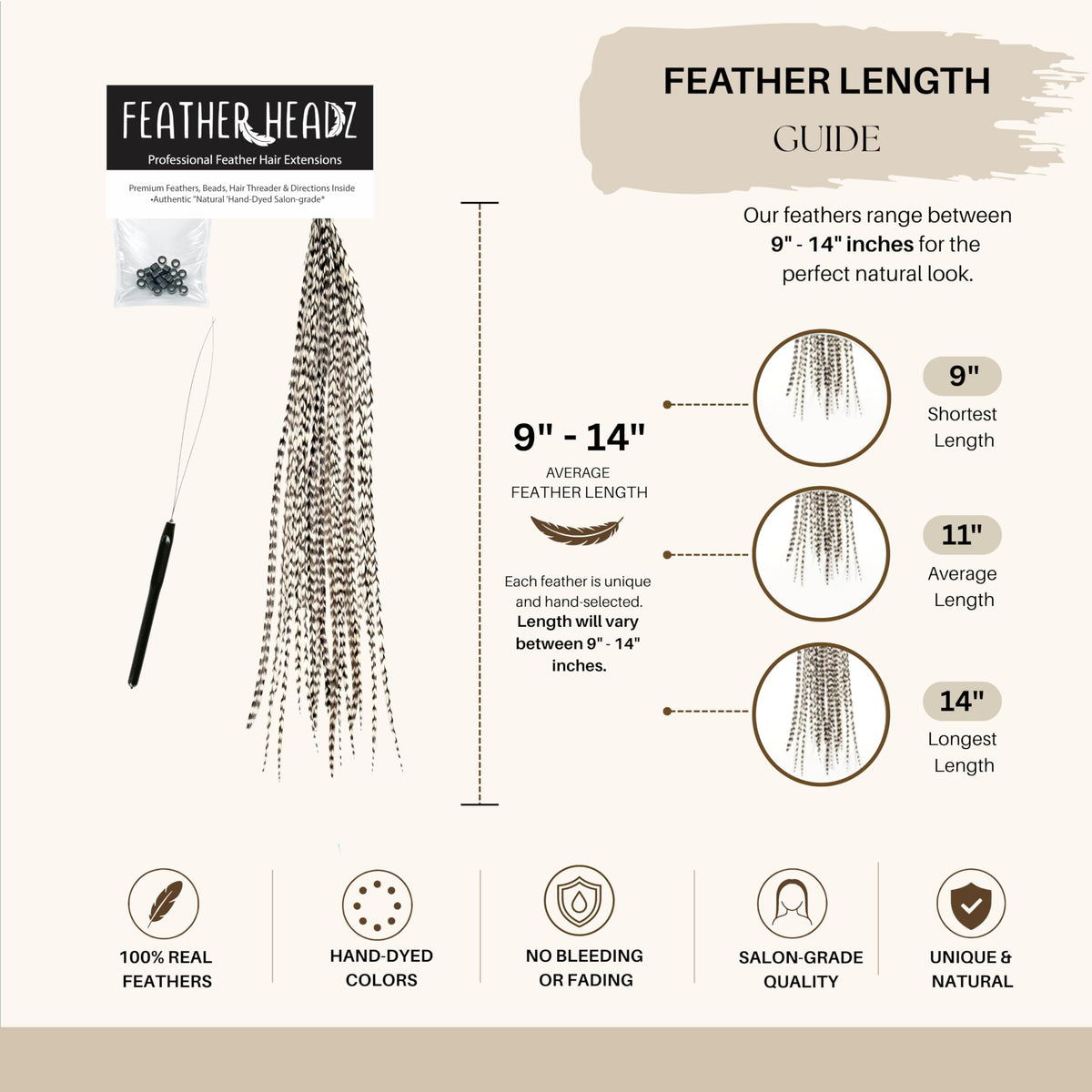 Extensions de cheveux en plumes Grizzly sur un modèle