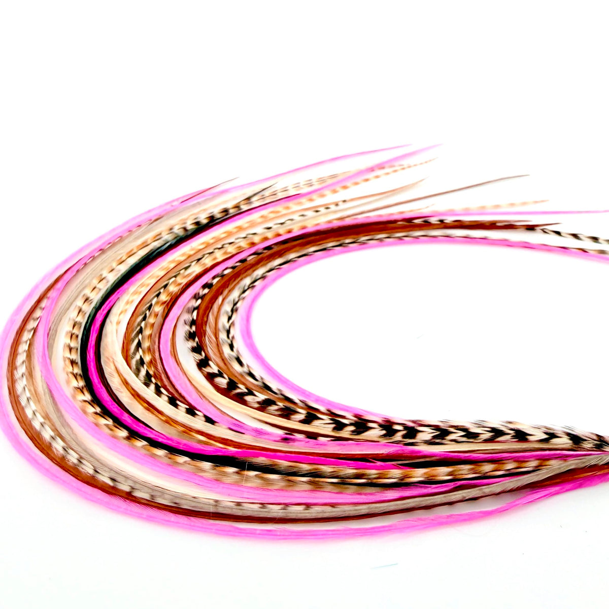 Extensions de cheveux en plumes naturelles et roses Feather Headz - vue avant
