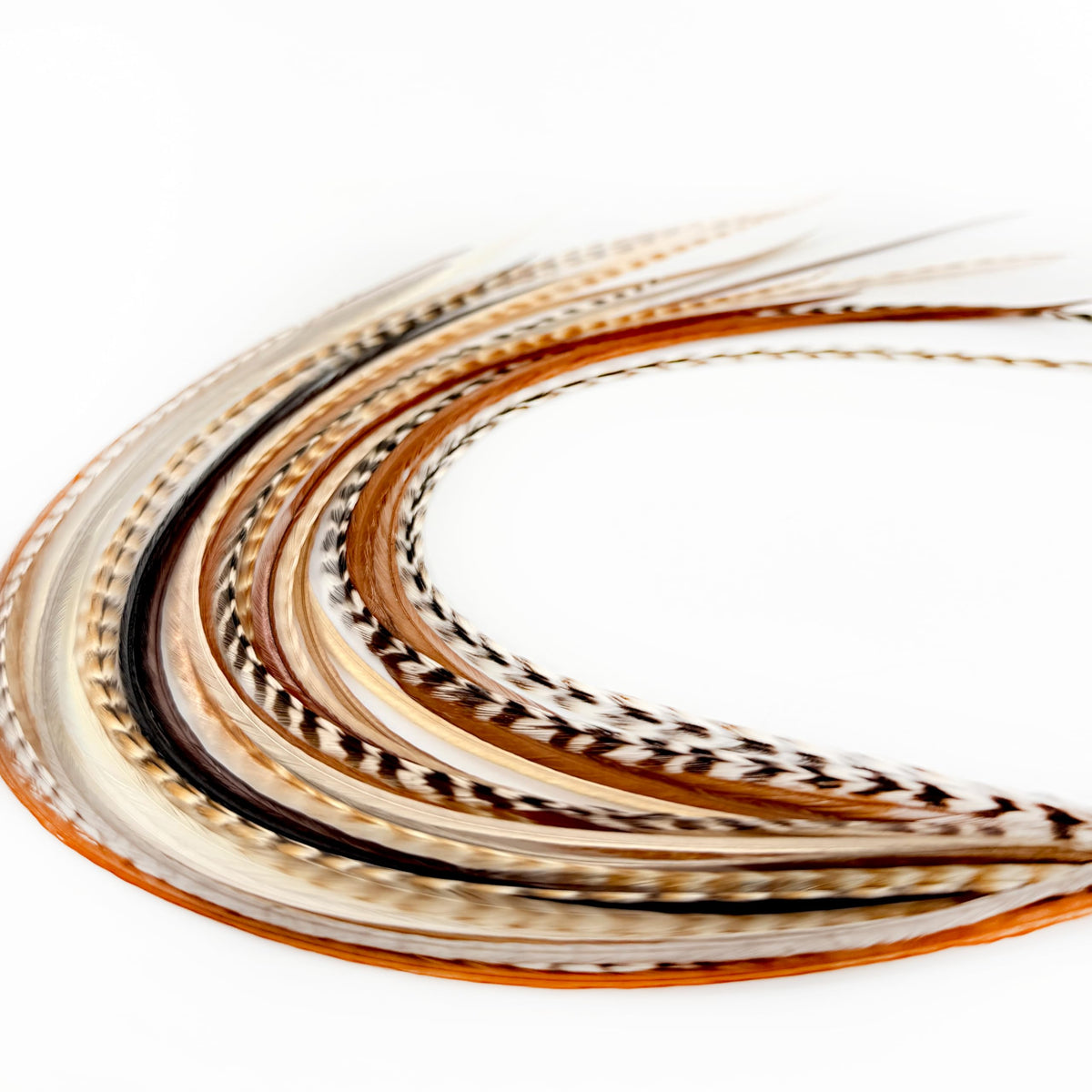 Extensions de cheveux en plumes naturelles Feather Headz vue de face