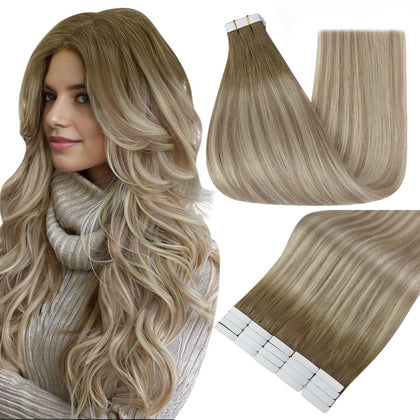 Extensions de cheveux Fshine 12 pouces couleur ombre ash brown vue de face