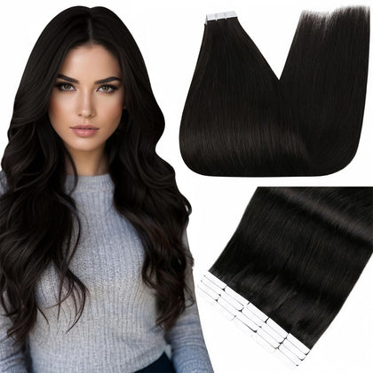 Extensions de cheveux Fshine 22 pouces en noir naturel, vue avant
