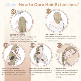 Extensions de cheveux Fshine montrant la coupe et la finition