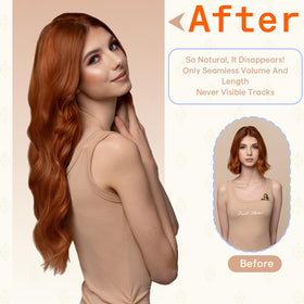 Extensions de cheveux Fshine posées sur un support