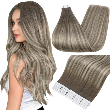 Extensions de cheveux Fshine tape-in Ombre 20 pouces vue de face