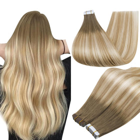 Extensions de cheveux Full Shine 12 pouces châtain clair vue de face